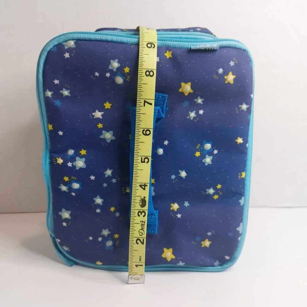 Tasty Glow in the Dark Double Decker Insulated Lunch Box Blue Stars New
